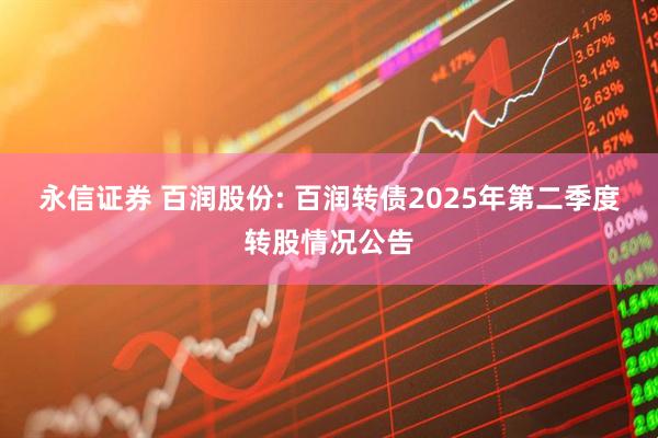 永信证券 百润股份: 百润转债2025年第二季度转股情况公告